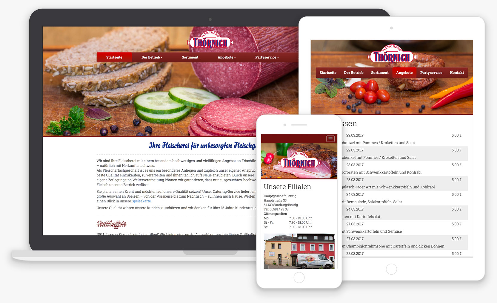 Fleischerei Thörnich - Website Responsive