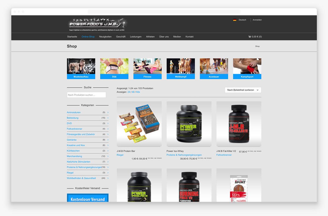 Power-Food’s J-M.B - Online-Shop