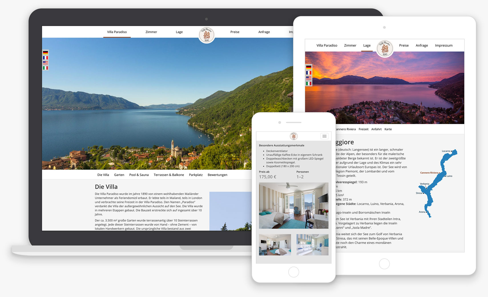 Villa Paradiso - Website Responsive